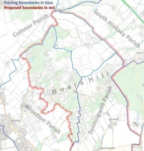 Boars Hill parish boundaries